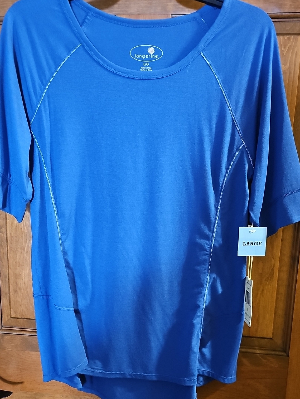 Tangerine Large Blue Active Top